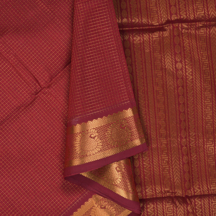 Hayagrivas Maroon Kora Silk Cotton Saree SSCBF14D6-22