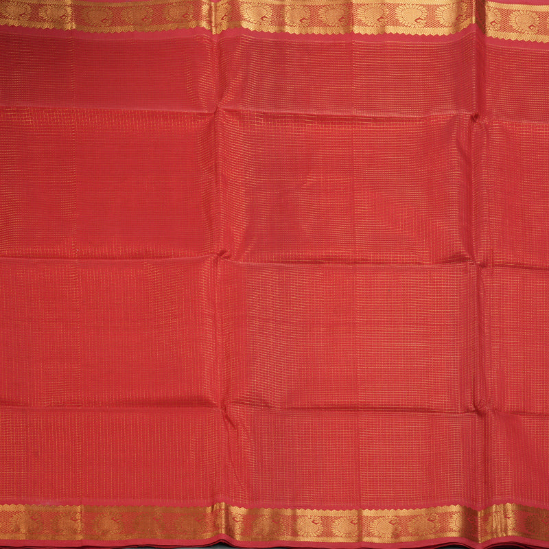 Hayagrivas Reddish-Orange Kora Silk Cotton Saree SSCBF14D6-27