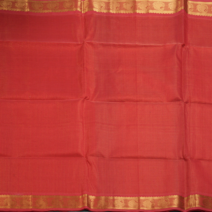 Hayagrivas Reddish-Orange Kora Silk Cotton Saree SSCBF14D6-27