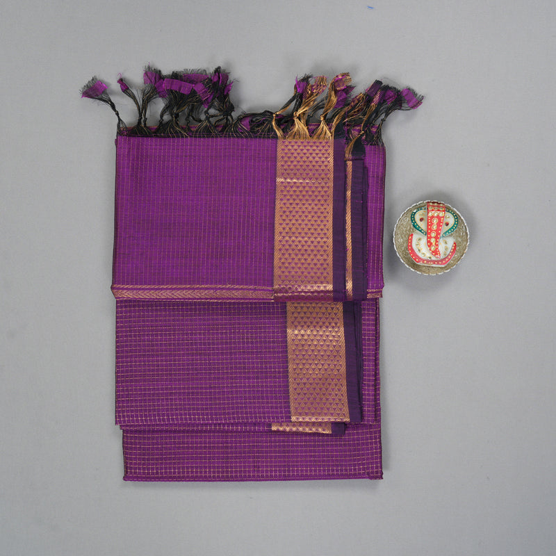 Hayagrivas Purple Kora Silk Cotton Saree SSCBF14D6-28