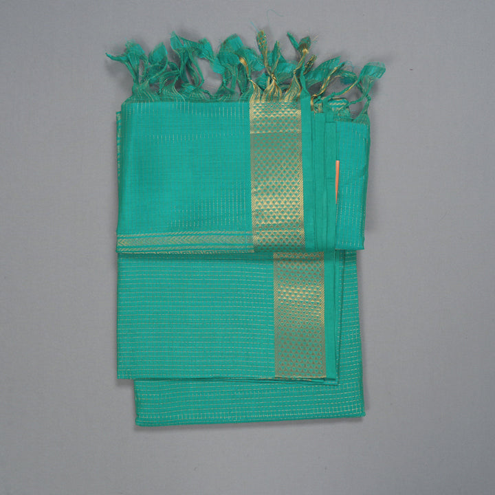 Hayagrivas Aqua Green Kora Silk Cotton Saree SSCBF14D6-30