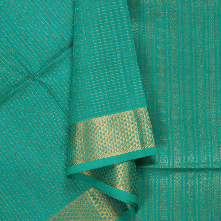 Hayagrivas Aqua Green Kora Silk Cotton Saree SSCBF14D6-30
