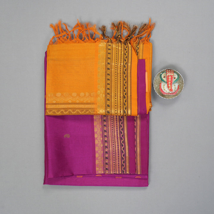Hayagrivas Magenta Kora Silk Cotton Saree SSCBF14D6-31