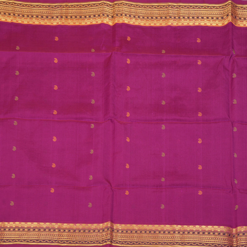 Hayagrivas Magenta Kora Silk Cotton Saree SSCBF14D6-31