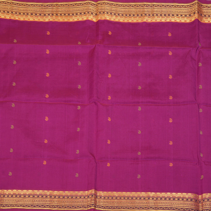 Hayagrivas Magenta Kora Silk Cotton Saree SSCBF14D6-31