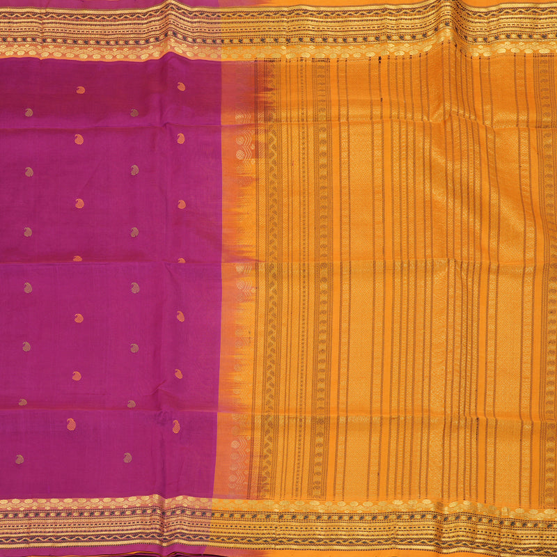 Hayagrivas Magenta Kora Silk Cotton Saree SSCBF14D6-31