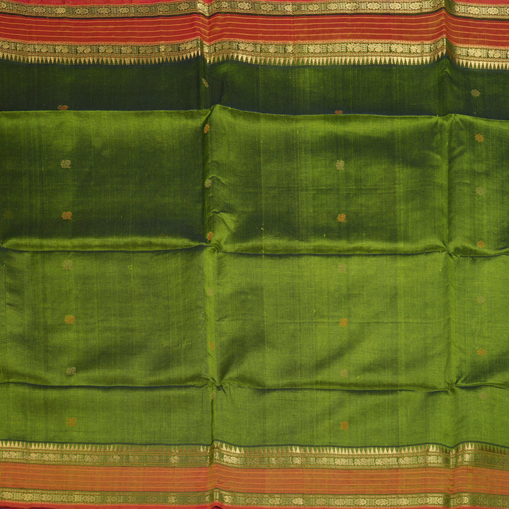 Hayagrivas Mehandi Green Kora Silk Cotton Saree SSCBF14D6-38