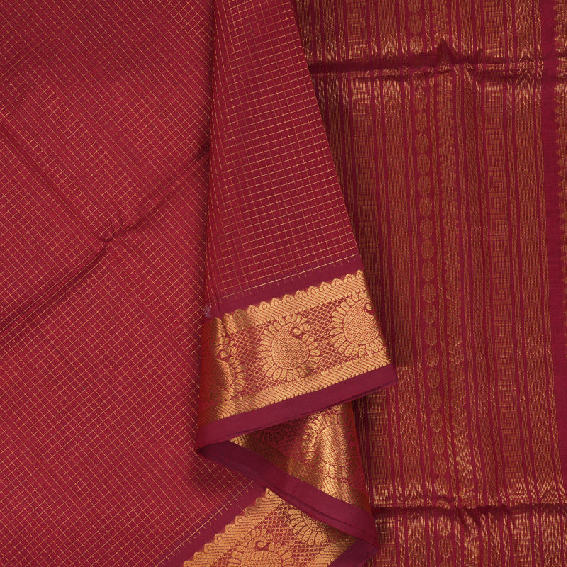 Hayagrivas Maroon Kora Silk Cotton Saree SSCBF14D6-4