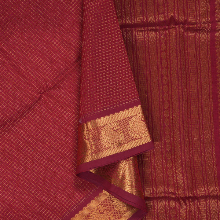 Hayagrivas Maroon Kora Silk Cotton Saree SSCBF14D6-4