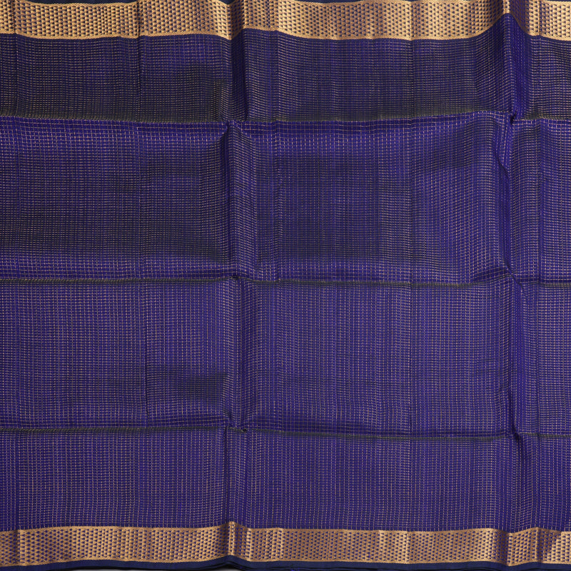 Hayagrivas Purplish-Blue Kora Silk Cotton Saree SSCBF14D6-46
