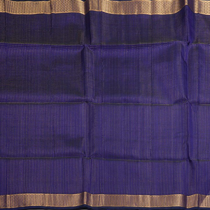 Hayagrivas Purplish-Blue Kora Silk Cotton Saree SSCBF14D6-46