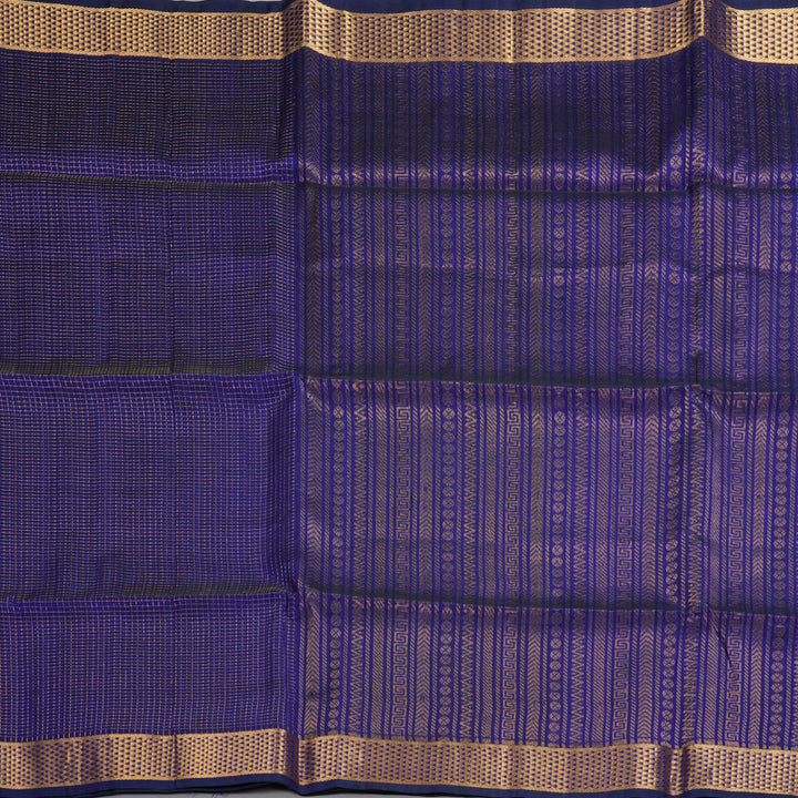 Hayagrivas Purplish-Blue Kora Silk Cotton Saree SSCBF14D6-46