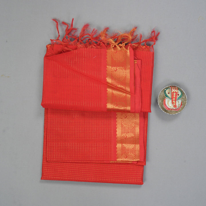 Hayagrivas Red Kora Silk Cotton Saree SSCBF14D6-5