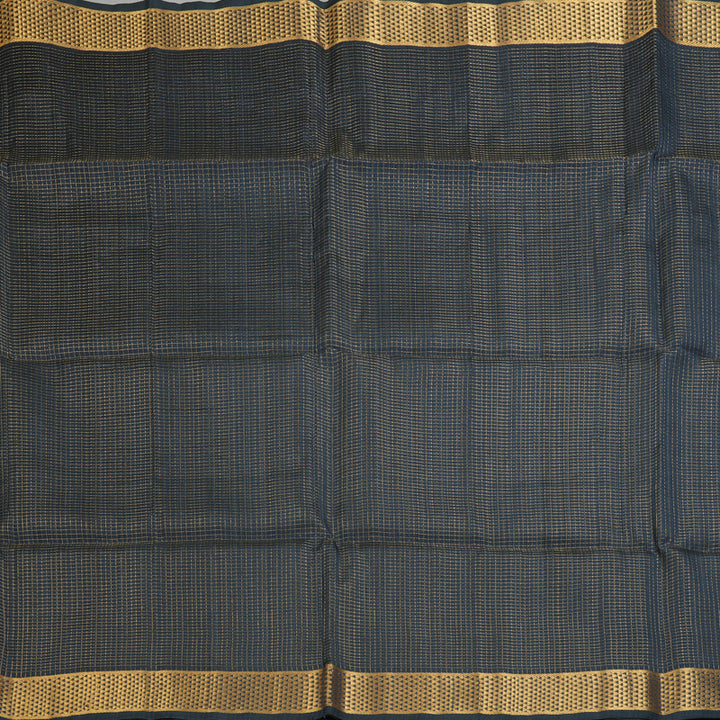 Hayagrivas Dark Grey Kora Silk Cotton Saree SSCBF14D6-7