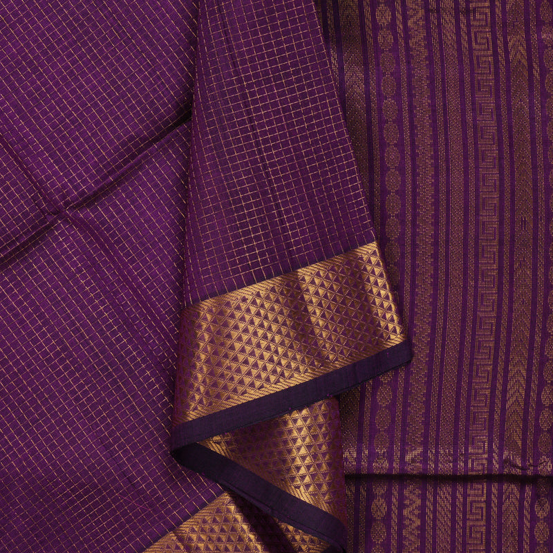 Hayagrivas Purple Kora Silk Cotton Saree SSCBF14D6-8