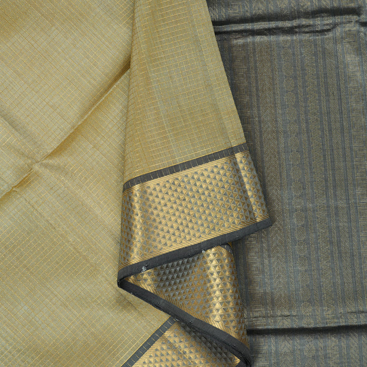 Hayagrivas Beige Kora Silk Cotton Saree SSCBF14D6-9