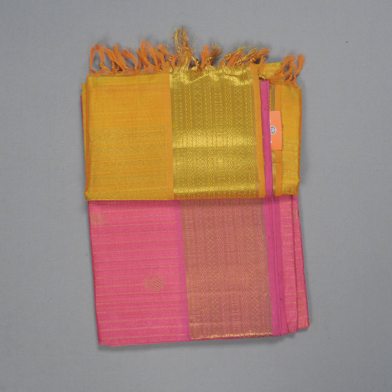 Hayagrivas Rose Pink Kora Silk Cotton Saree SSCBF14D7-13