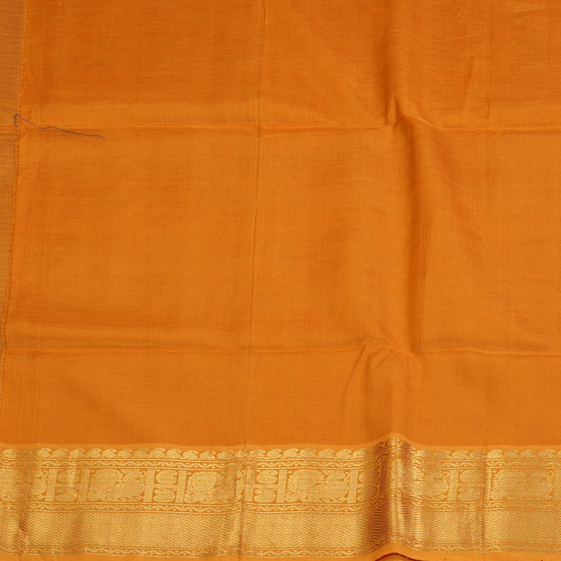 Hayagrivas Dust Orange Kora Silk Cotton Saree SSCBF14D7-2