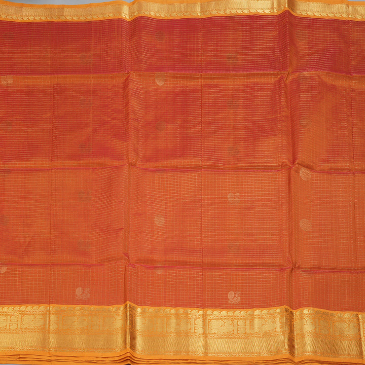 Hayagrivas Dust Orange Kora Silk Cotton Saree SSCBF14D7-2