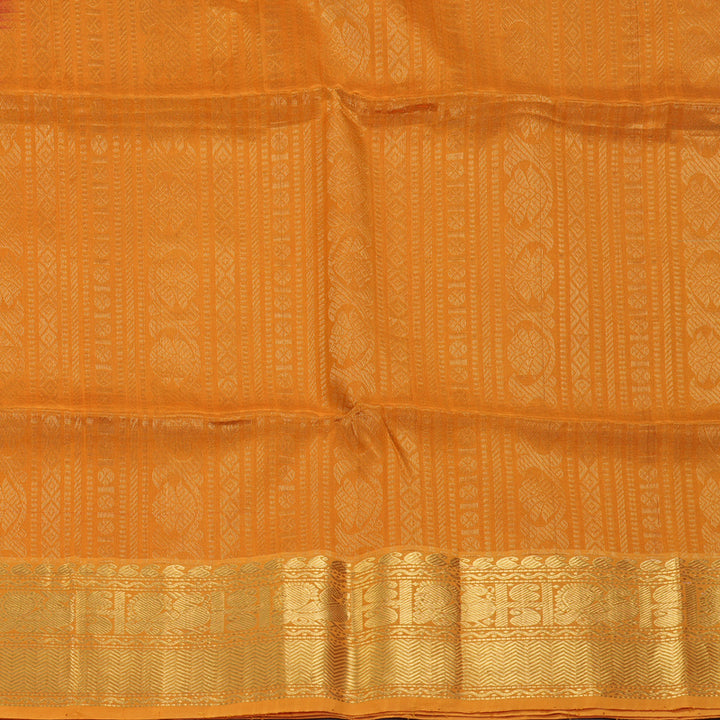 Hayagrivas Dust Orange Kora Silk Cotton Saree SSCBF14D7-2