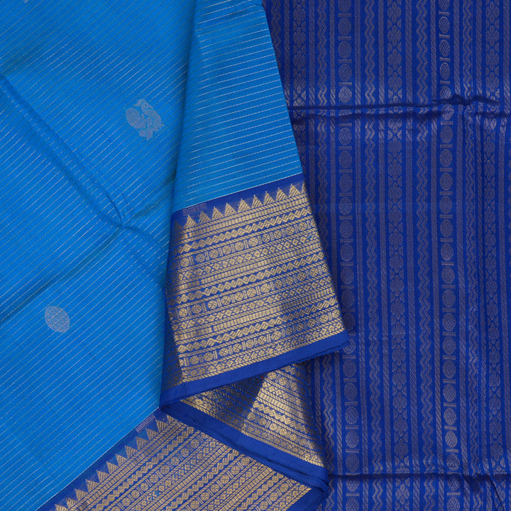 Hayagrivas MS Blue Kora Silk Cotton Saree SSCBF14D7-3
