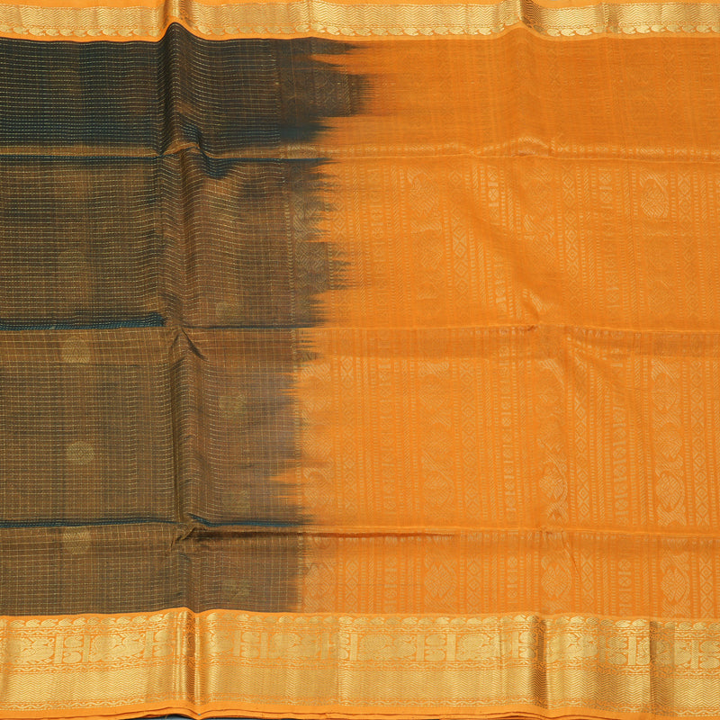 Hayagrivas Metallic Gold Kora Silk Cotton Saree SSCBF14D7-4