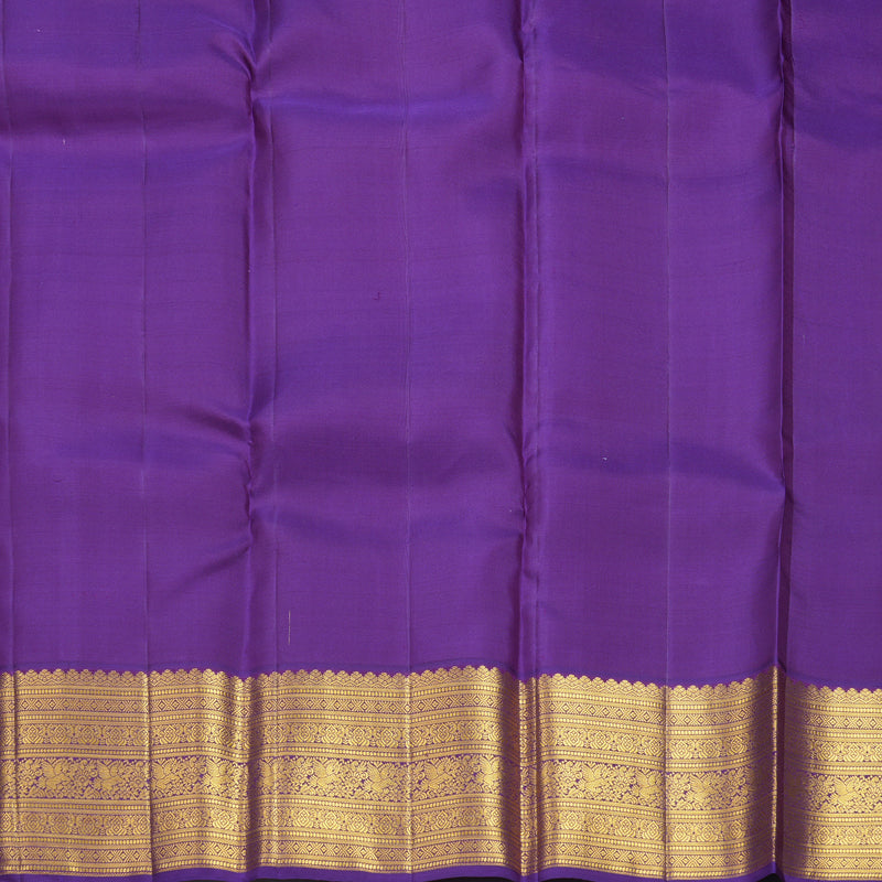 Hayagrivas Handloom Mild Peach Kanjivaram Silk Saree with Purple Border SSCBF152H14-1