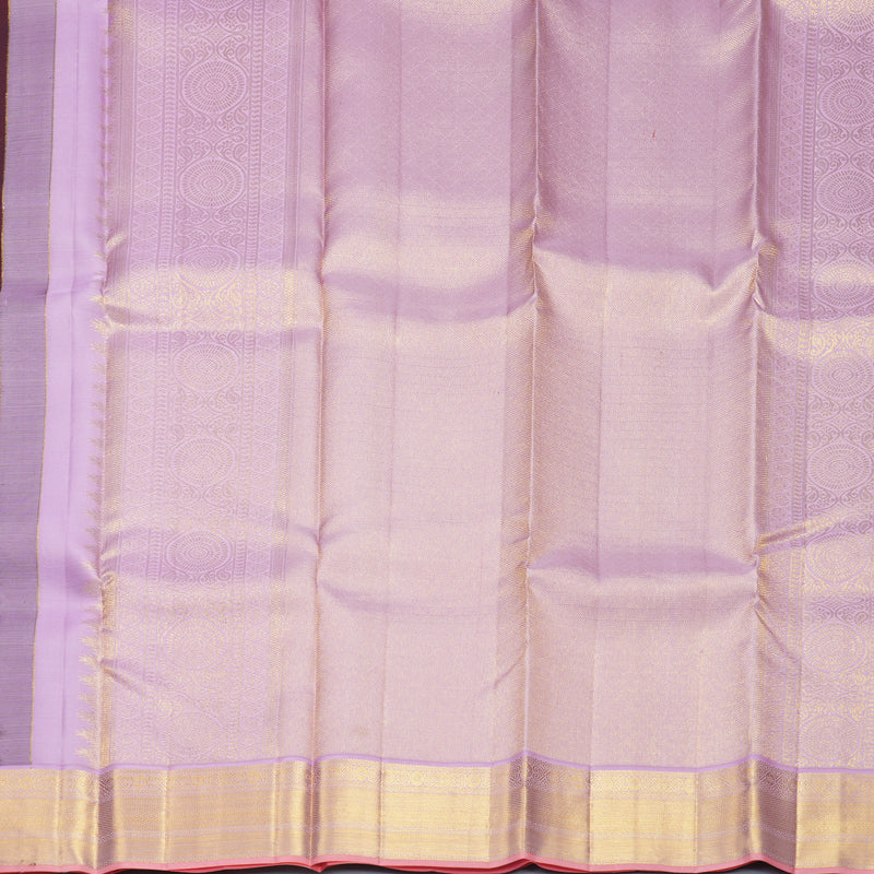 Hayagrivas Handloom Burgundy Kanjivaram Silk Saree with Lilac Border SSCBF152H26-6