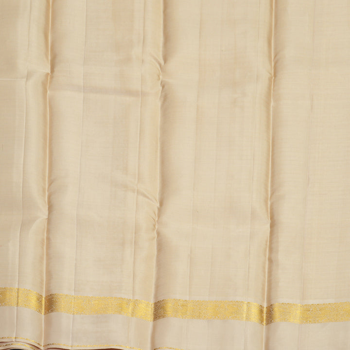 Hayagrivas Handloom Pastel Stripes Kanjivaram Silk Saree with Sandal Beige Border SSCBF152H4-1