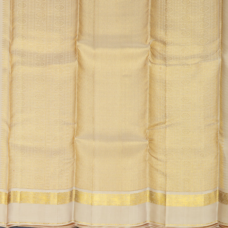 Hayagrivas Handloom Pastel Stripes Kanjivaram Silk Saree with Sandal Beige Border SSCBF152H4-1