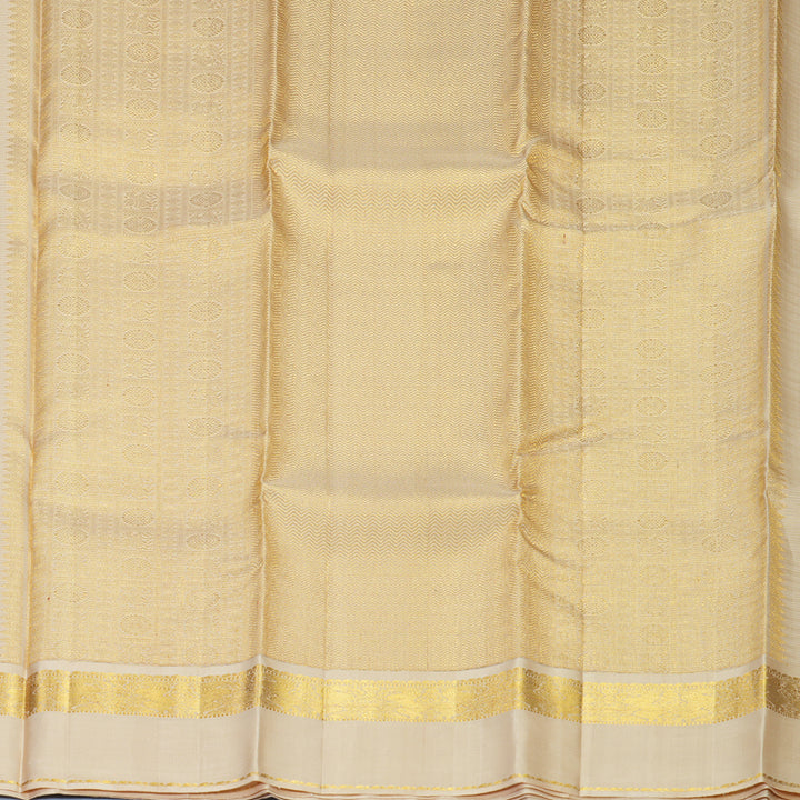 Hayagrivas Handloom Pastel Stripes Kanjivaram Silk Saree with Sandal Beige Border SSCBF152H4-1