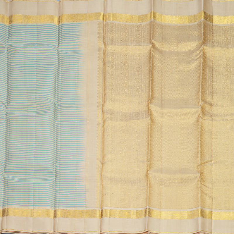 Hayagrivas Handloom Pastel Stripes Kanjivaram Silk Saree with Sandal Beige Border SSCBF152H4-1