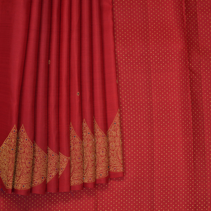 Hayagrivas Handloom Red Kanjivaram Silk Saree SSCBF152H9-1
