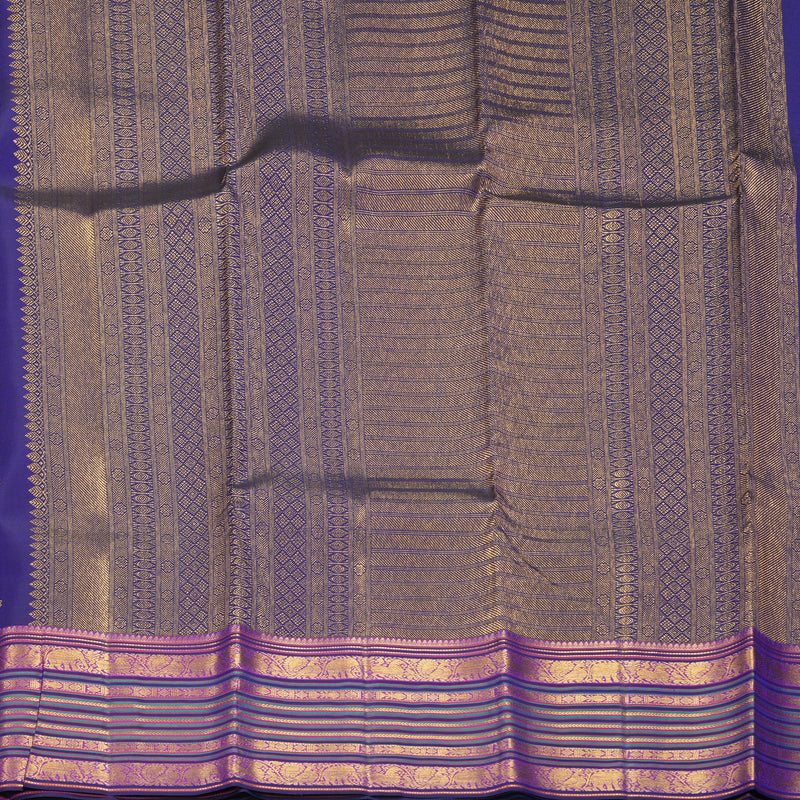 Hayagrivas Handloom MS Blue Kanjivaram Silk Saree SSCBF153H2-5