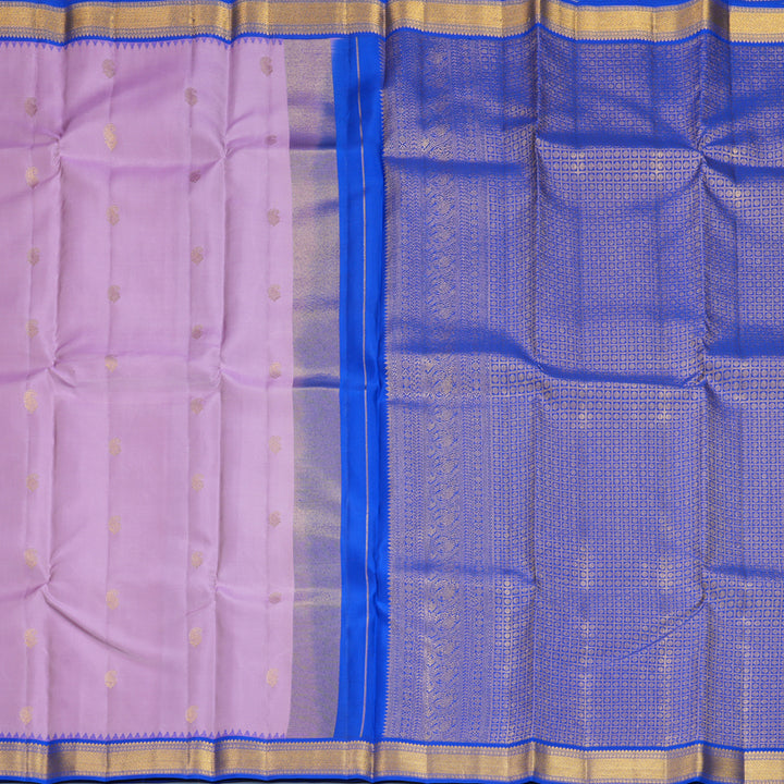 Hayagrivas Handloom Lavender Kanjivaram Silk Saree with MS Blue Border SSCBF153H8-13