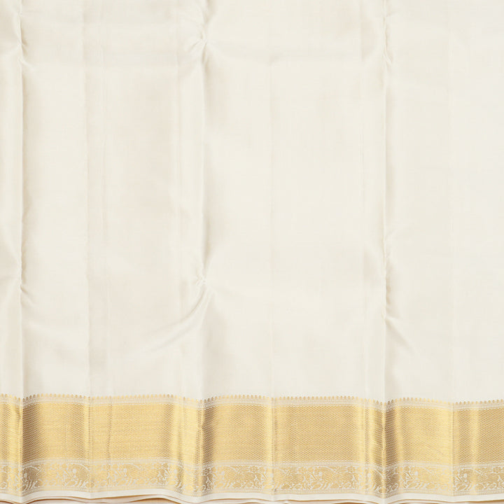 Hayagrivas Handloom Half-White Kanjivaram Silk Saree SSCBF153H9-5