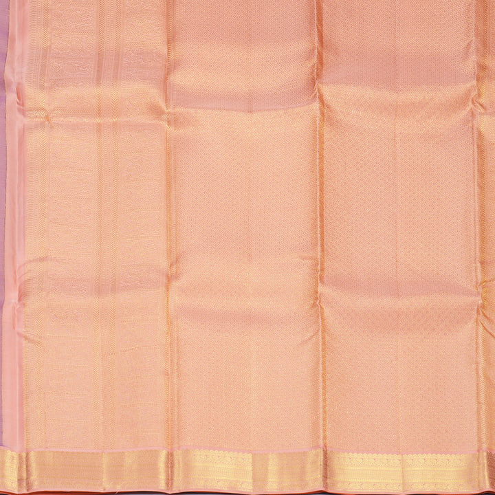 Hayagrivas Handloom Purple Kanjivaram Silk Saree with Peach Orange Border SSCBF159H1-1