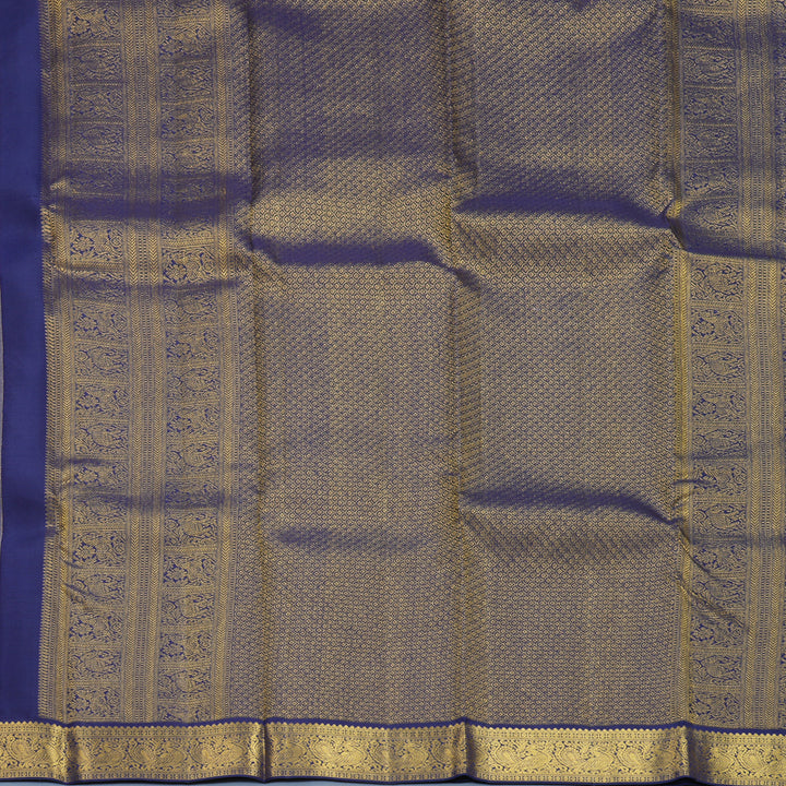 Hayagrivas Handloom Onion Pink Kanjivaram Silk Saree with Navy Blue Border SSCBF159H1-2