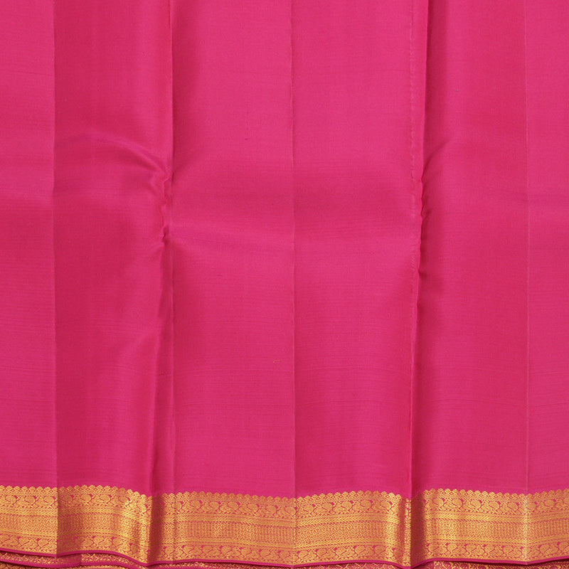 Hayagrivas Handloom Sea Blue Kanjivaram Silk Saree with Pink Border SSCBF159H1-6