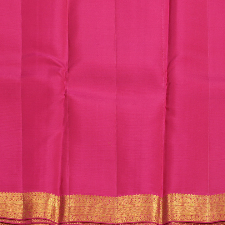 Hayagrivas Handloom Sea Blue Kanjivaram Silk Saree with Pink Border SSCBF159H1-6