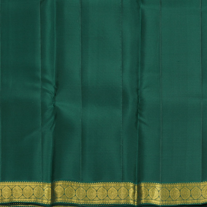 Hayagrivas Handloom Rani Pink Kanjivaram Silk Saree with Bottle Green Border SSCBF159H1-7