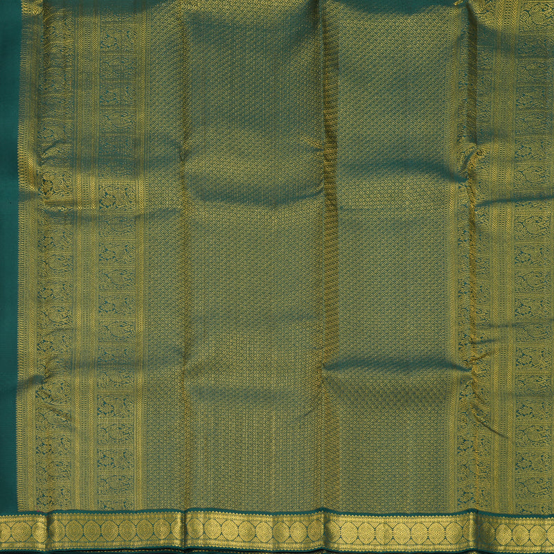 Hayagrivas Handloom Rani Pink Kanjivaram Silk Saree with Bottle Green Border SSCBF159H1-7