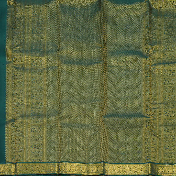 Hayagrivas Handloom Rani Pink Kanjivaram Silk Saree with Bottle Green Border SSCBF159H1-7