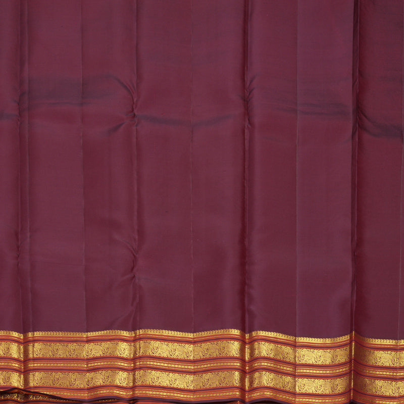 Hayagrivas Handloom Rose Pink Kanjivaram Silk Saree with Burgundy Border SSCBF159H10-2