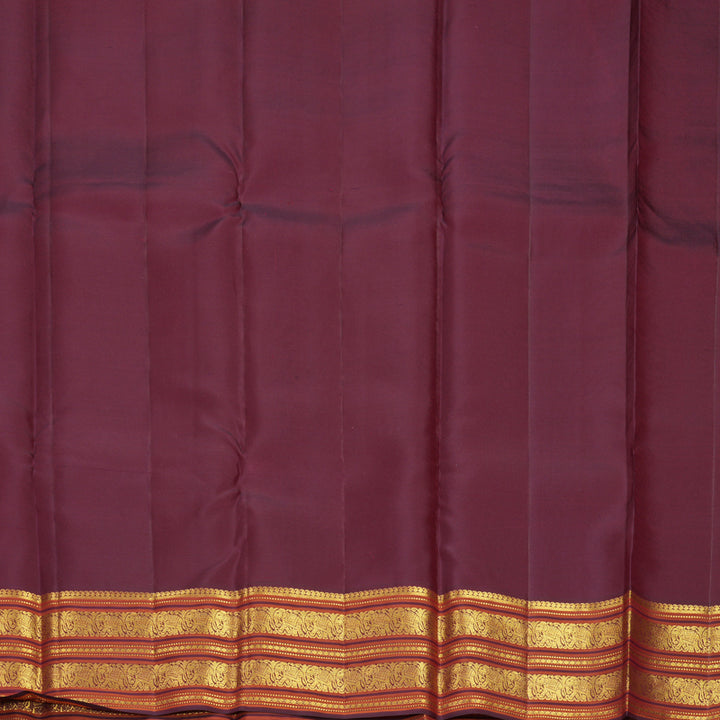 Hayagrivas Handloom Rose Pink Kanjivaram Silk Saree with Burgundy Border SSCBF159H10-2
