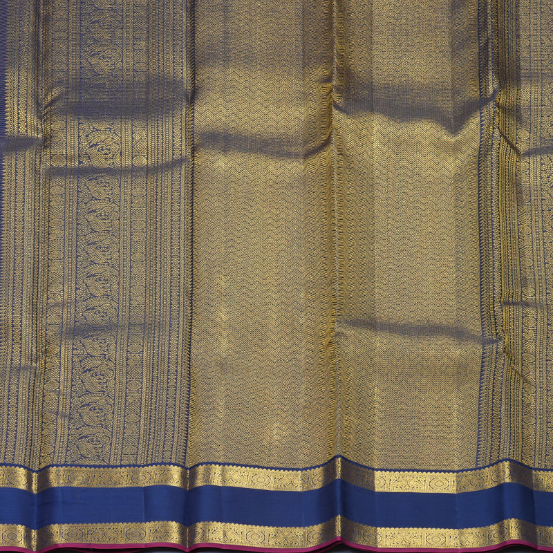Hayagrivas Handloom Fanta Orange Kanjivaram Silk Saree with Navy Blue Border SSCBF159H12-1