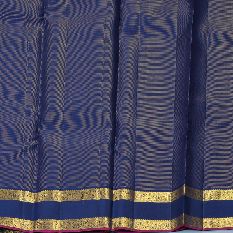 Hayagrivas Handloom Powder Blue Kanjivaram Silk Saree with Navy Blue Border SSCBF159H12-2