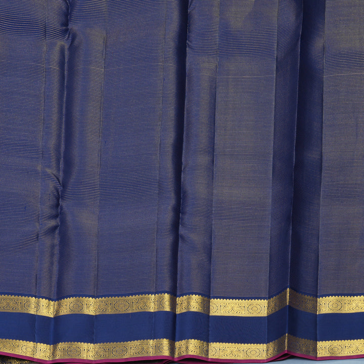 Hayagrivas Handloom Powder Blue Kanjivaram Silk Saree with Navy Blue Border SSCBF159H12-2