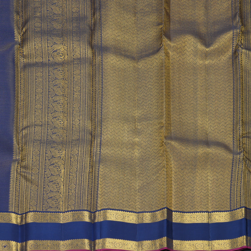 Hayagrivas Handloom Powder Blue Kanjivaram Silk Saree with Navy Blue Border SSCBF159H12-2