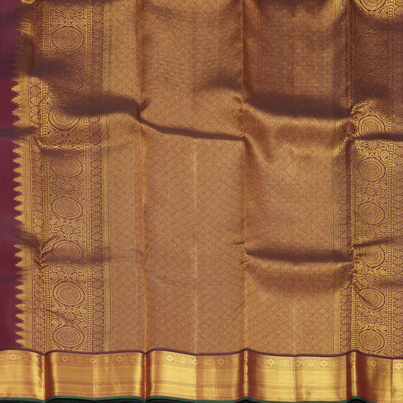 Hayagrivas Handloom Lilac Kanjivaram Silk Saree with Burgundy Border SSCBF159H13-3